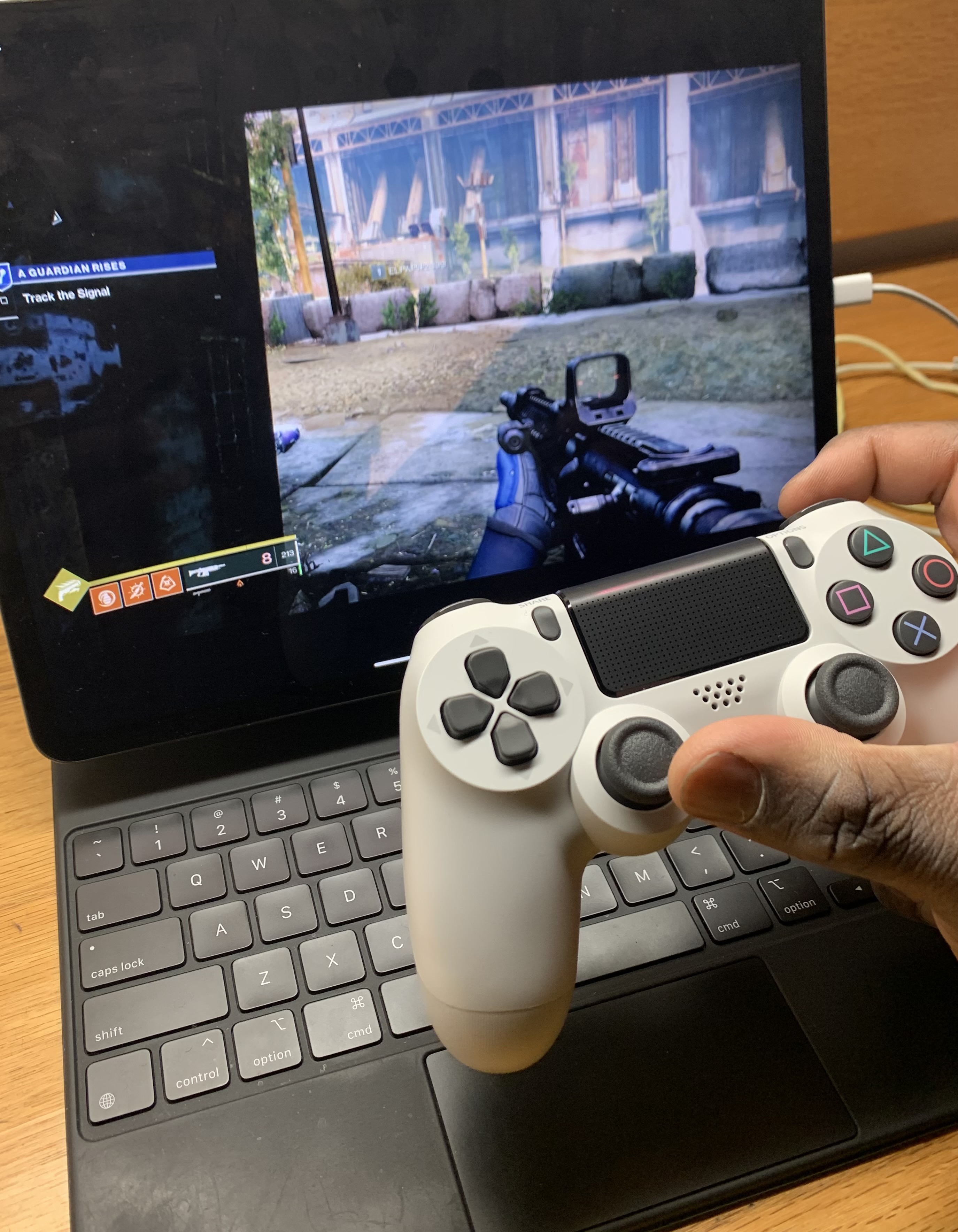 Me playing Destiny 2 on Google Stadia